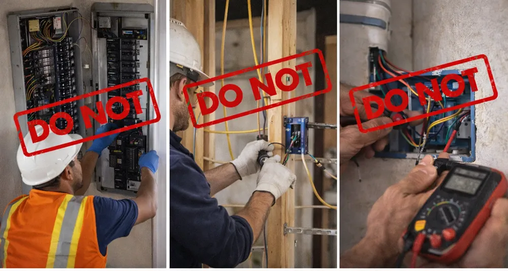Electrical safety scope limitations and non-permitted work examples